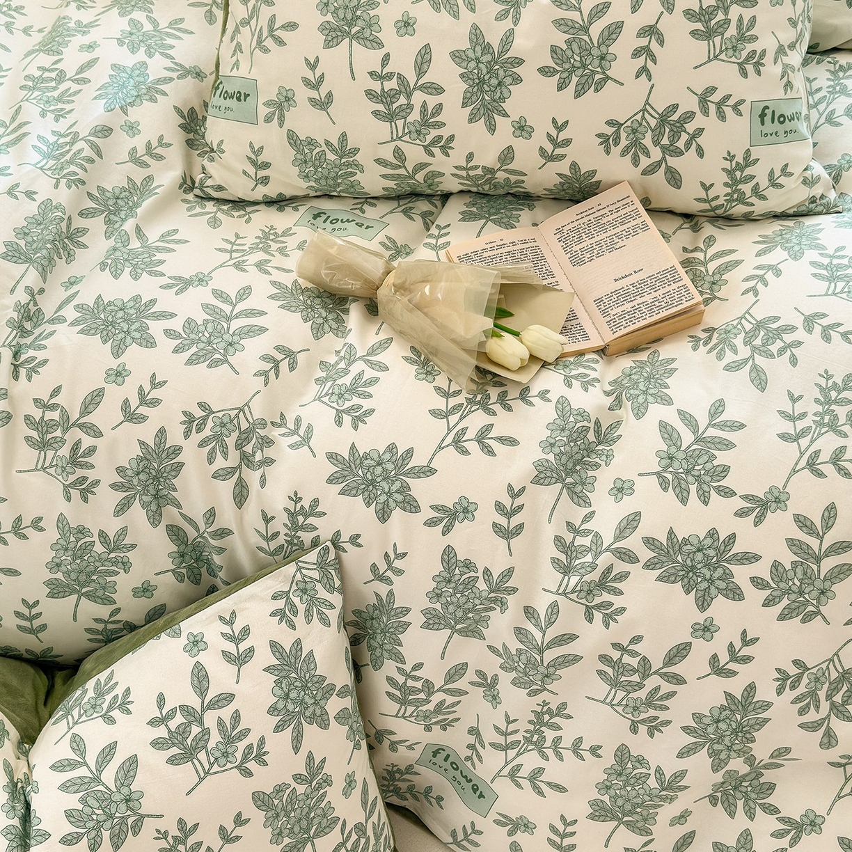 91家纺网 家纺一手货源 找家纺 清雅福 2025秋冬新品全棉印花棉加绒四件套系列 棉绒-绿意黯然