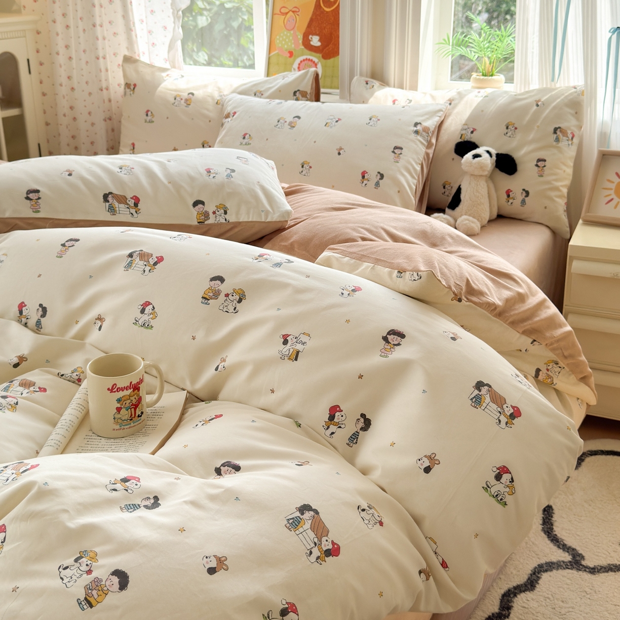 91家纺网 家纺一手货源 找家纺 清雅福 2025秋冬新品全棉印花棉加绒四件套系列 棉绒-派克