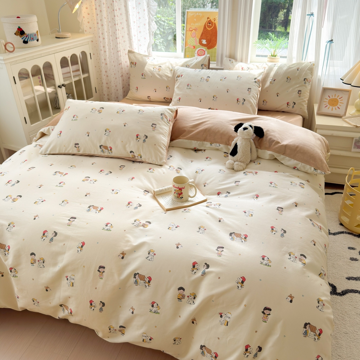 91家纺网 家纺一手货源 找家纺 清雅福 2025秋冬新品全棉印花棉加绒四件套系列 棉绒-派克