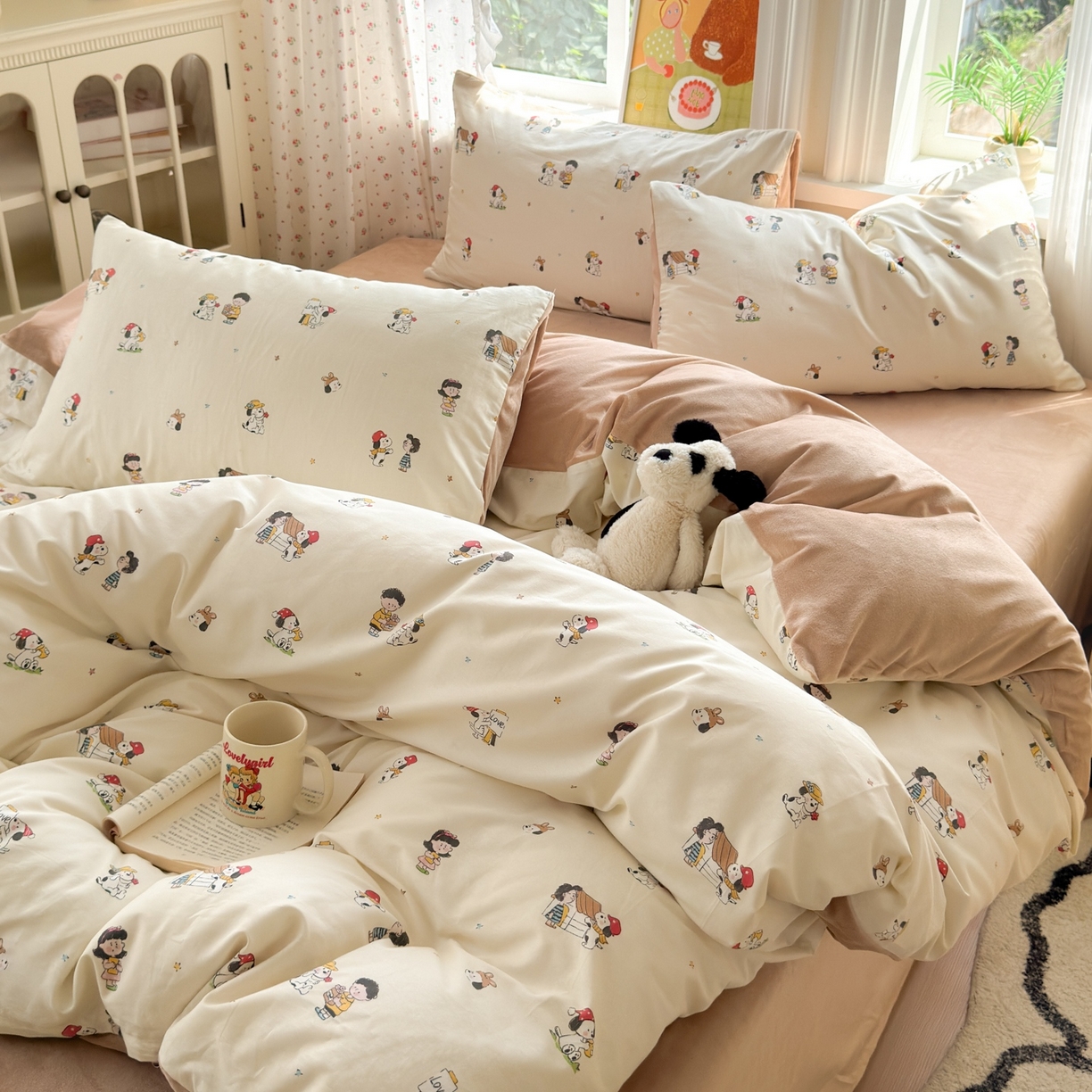 91家纺网 家纺一手货源 找家纺 清雅福 2025秋冬新品全棉印花棉加绒四件套系列 棉绒-派克