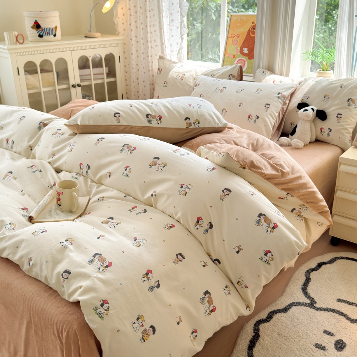 91家纺网 家纺一手货源 找家纺 清雅福 2025秋冬新品全棉印花棉加绒四件套系列 棉绒-派克