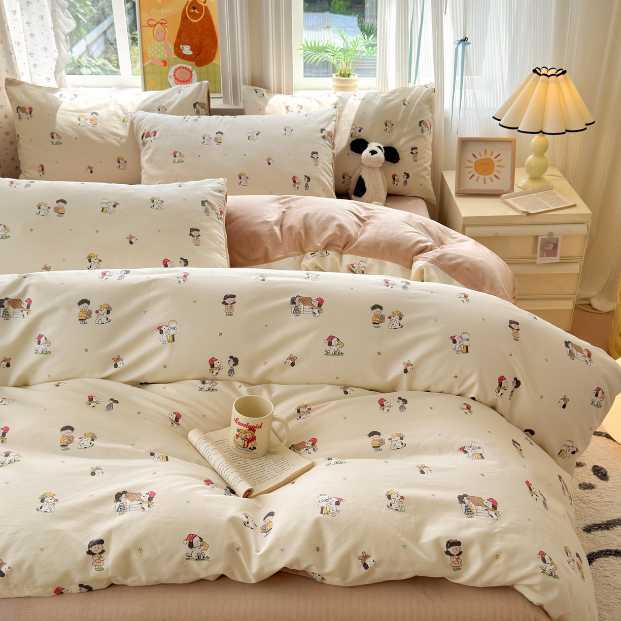 91家纺网 家纺一手货源 找家纺 清雅福 2025秋冬新品全棉印花棉加绒四件套系列 棉绒-派克