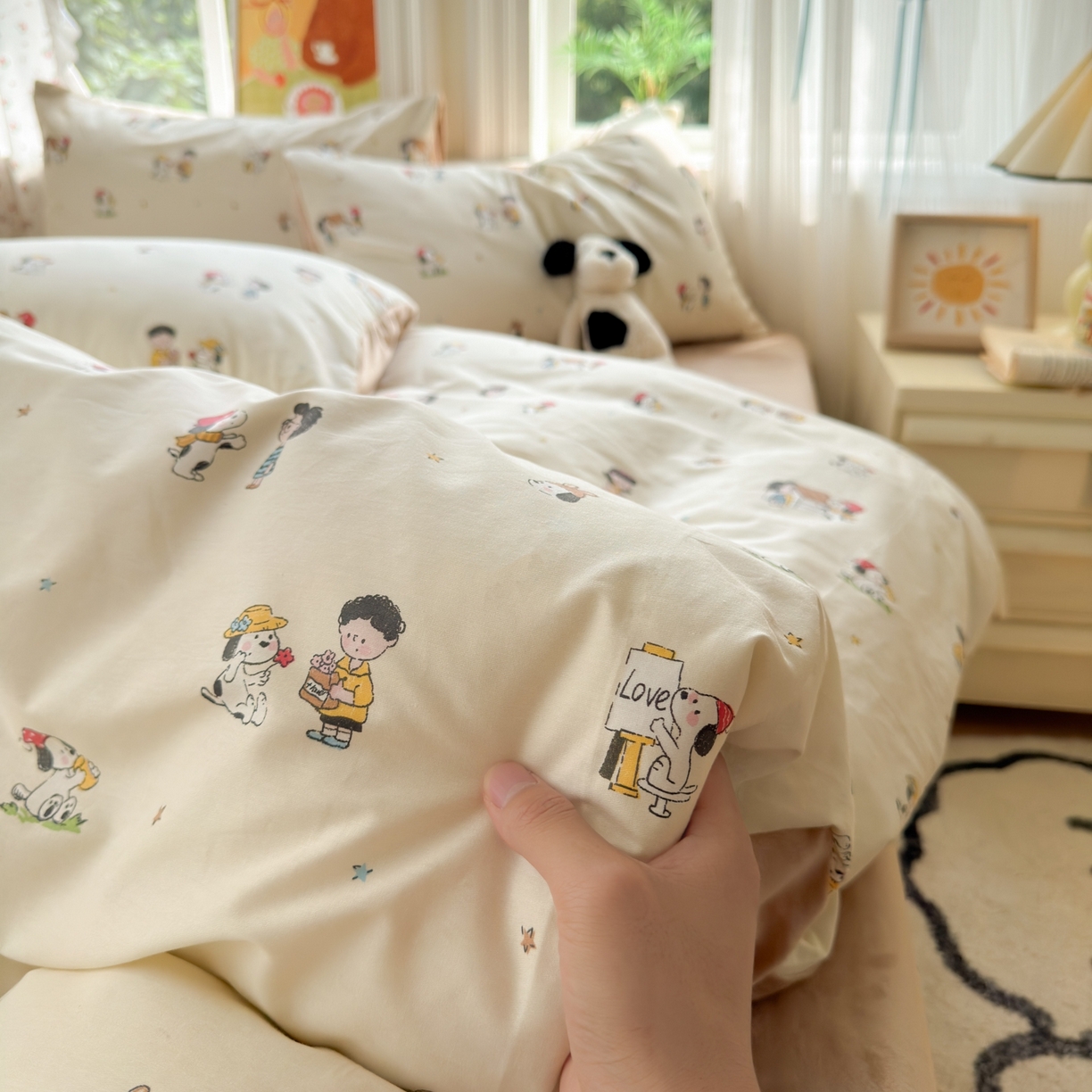 91家纺网 家纺一手货源 找家纺 清雅福 2025秋冬新品全棉印花棉加绒四件套系列 棉绒-派克