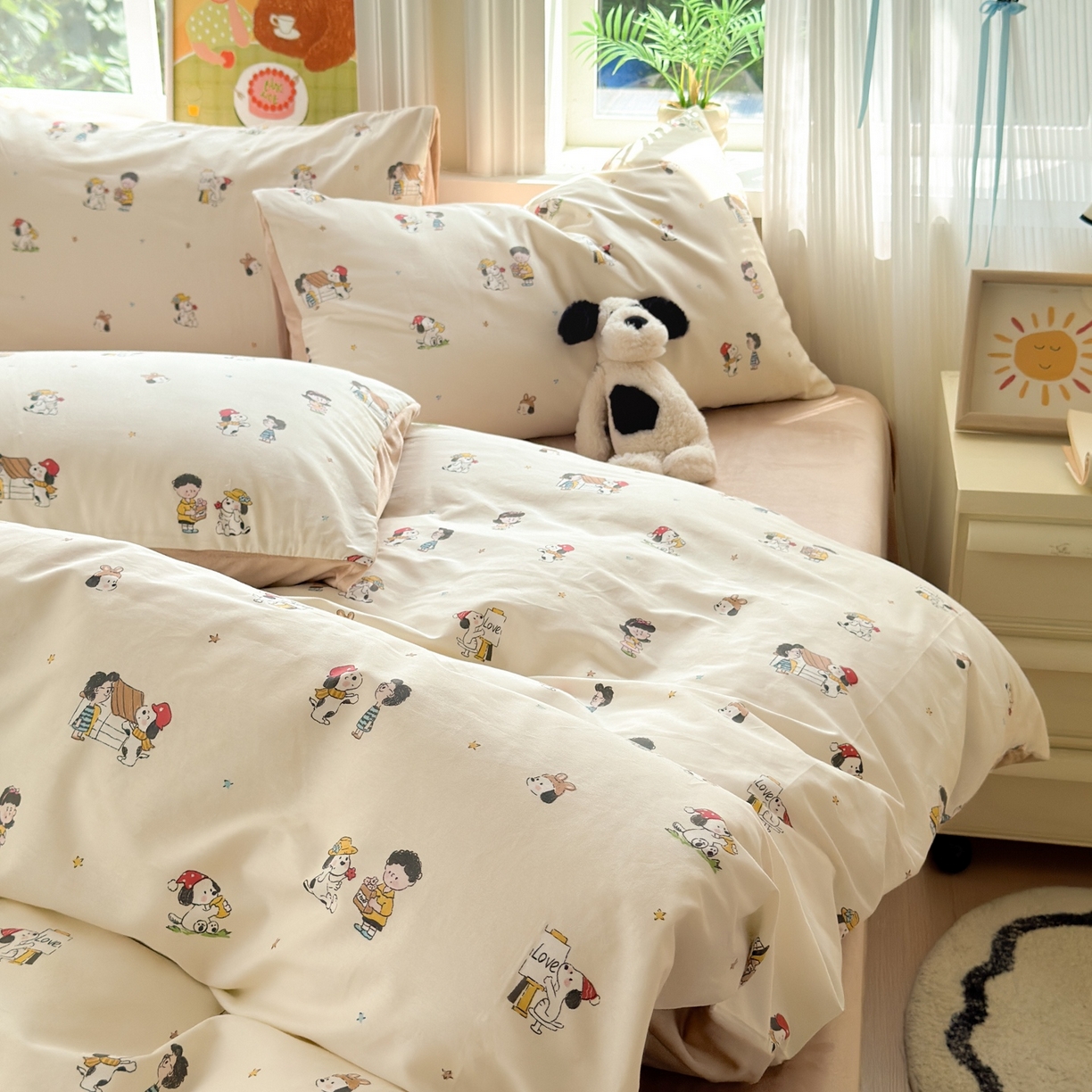 91家纺网 家纺一手货源 找家纺 清雅福 2025秋冬新品全棉印花棉加绒四件套系列 棉绒-派克