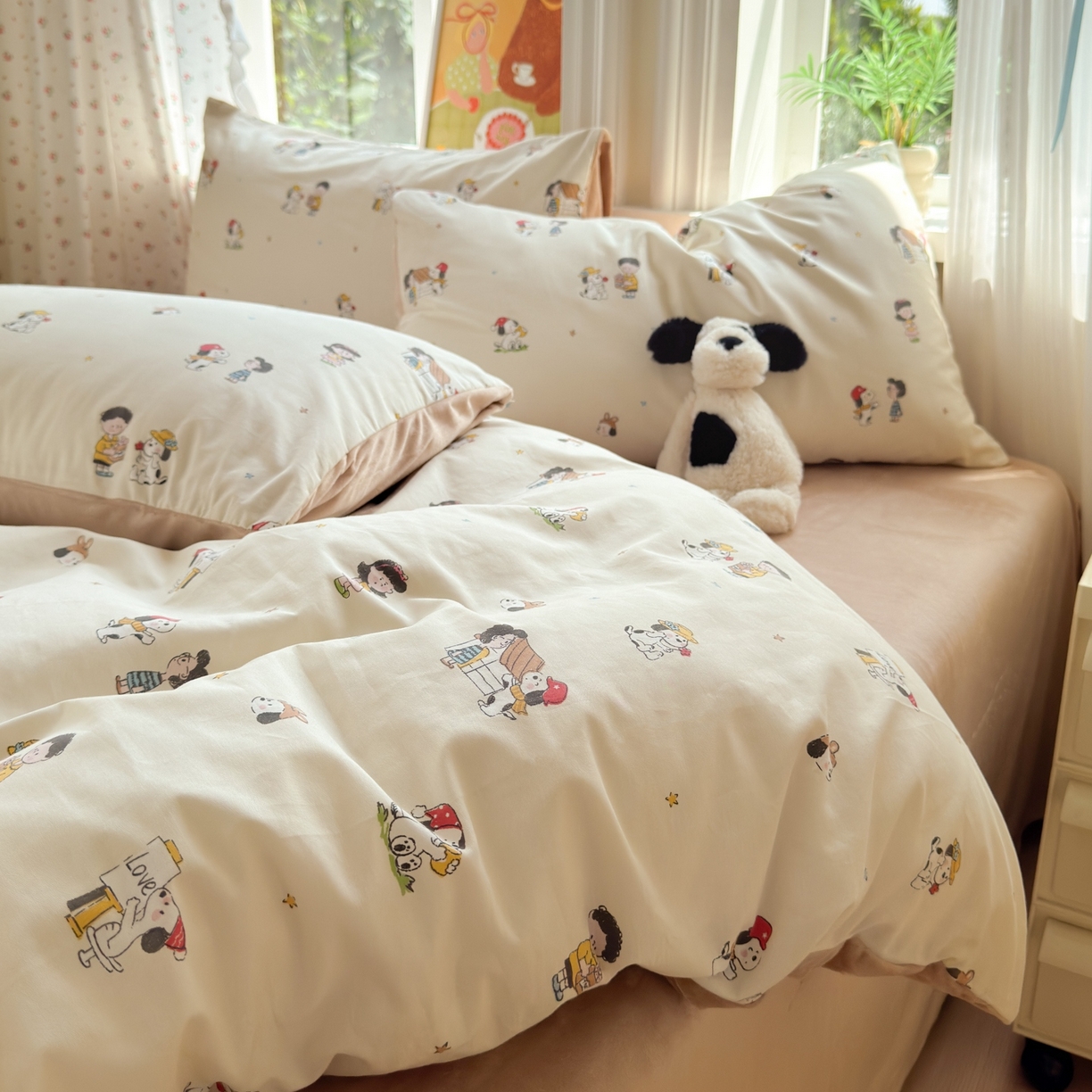 91家纺网 家纺一手货源 找家纺 清雅福 2025秋冬新品全棉印花棉加绒四件套系列 棉绒-派克