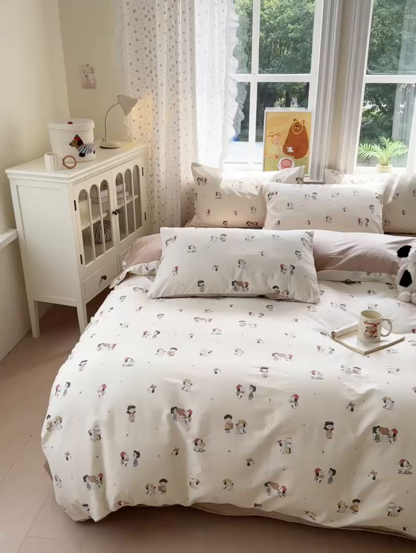 91家纺网 家纺一手货源 找家纺 清雅福 2025秋冬新品全棉印花棉加绒四件套系列 棉绒-派克