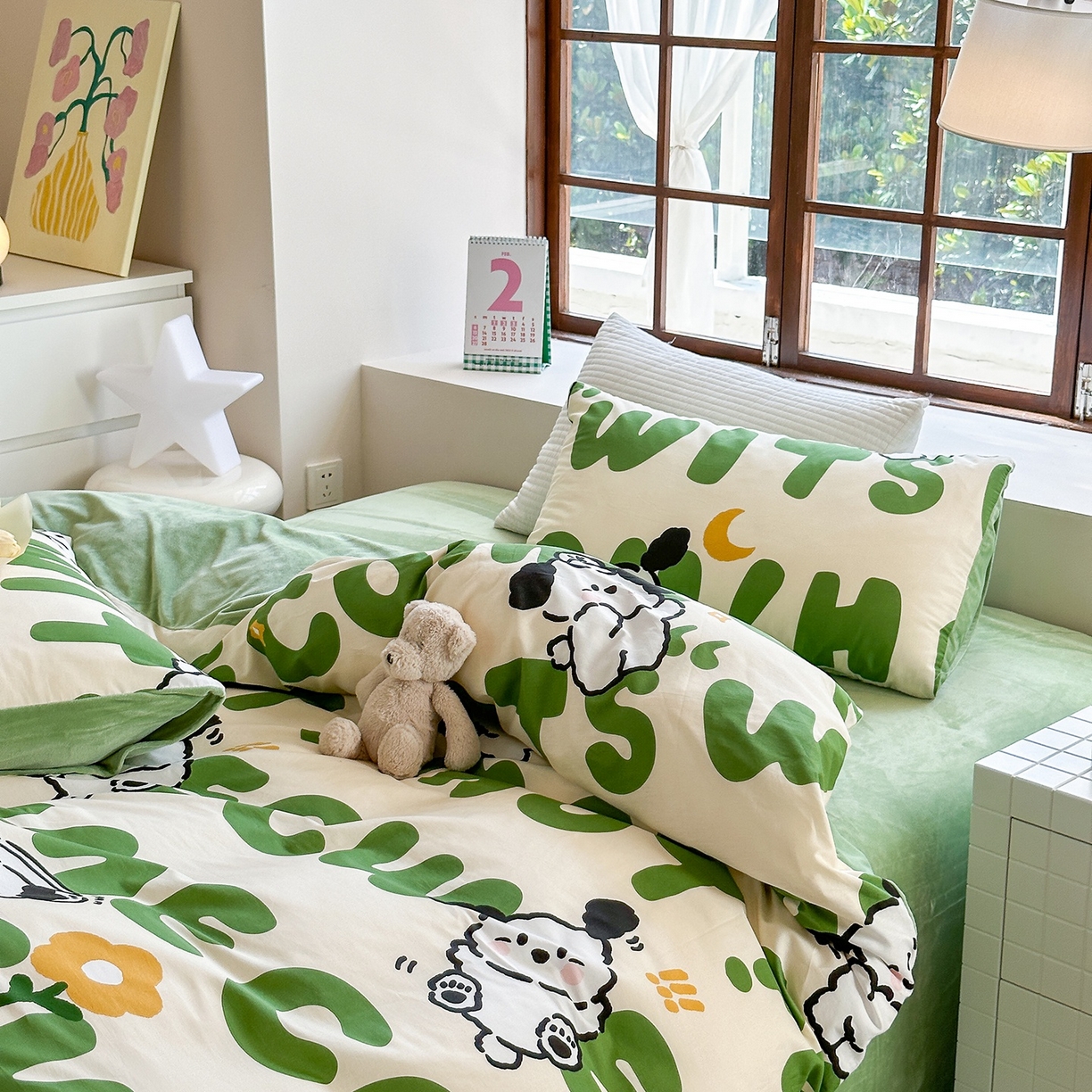 91家纺网 家纺一手货源 找家纺 清雅福 2025秋冬新品全棉印花棉加绒四件套系列 棉绒-皮皮狗