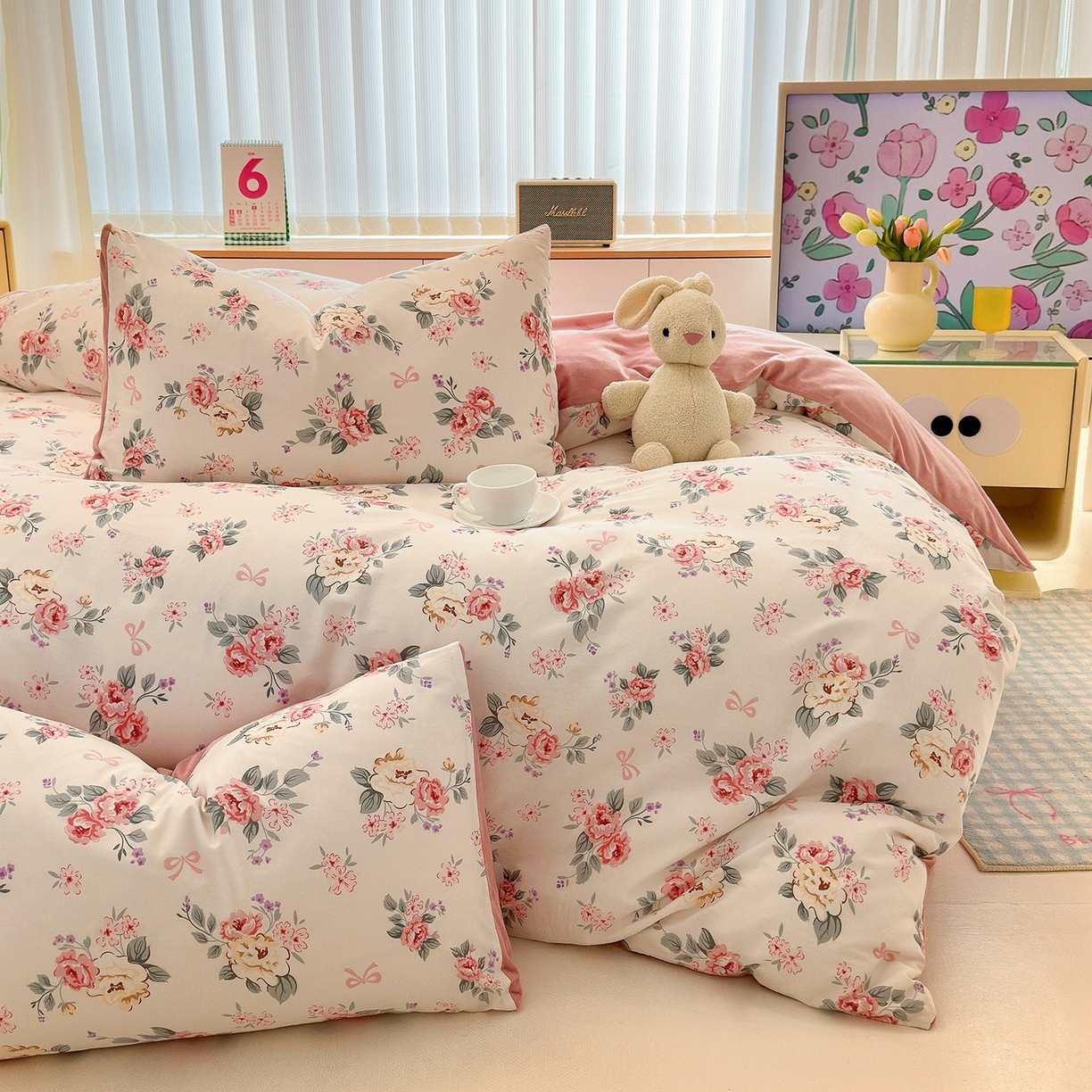 91家纺网 家纺一手货源 找家纺 清雅福 2025秋冬新品全棉印花棉加绒四件套系列 棉绒-肉桂乌龙