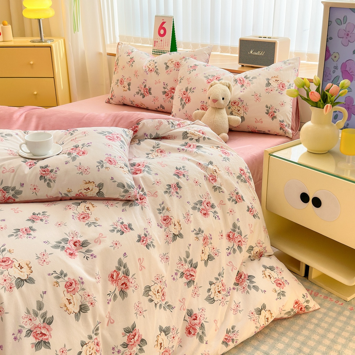 91家纺网 家纺一手货源 找家纺 清雅福 2025秋冬新品全棉印花棉加绒四件套系列 棉绒-肉桂乌龙