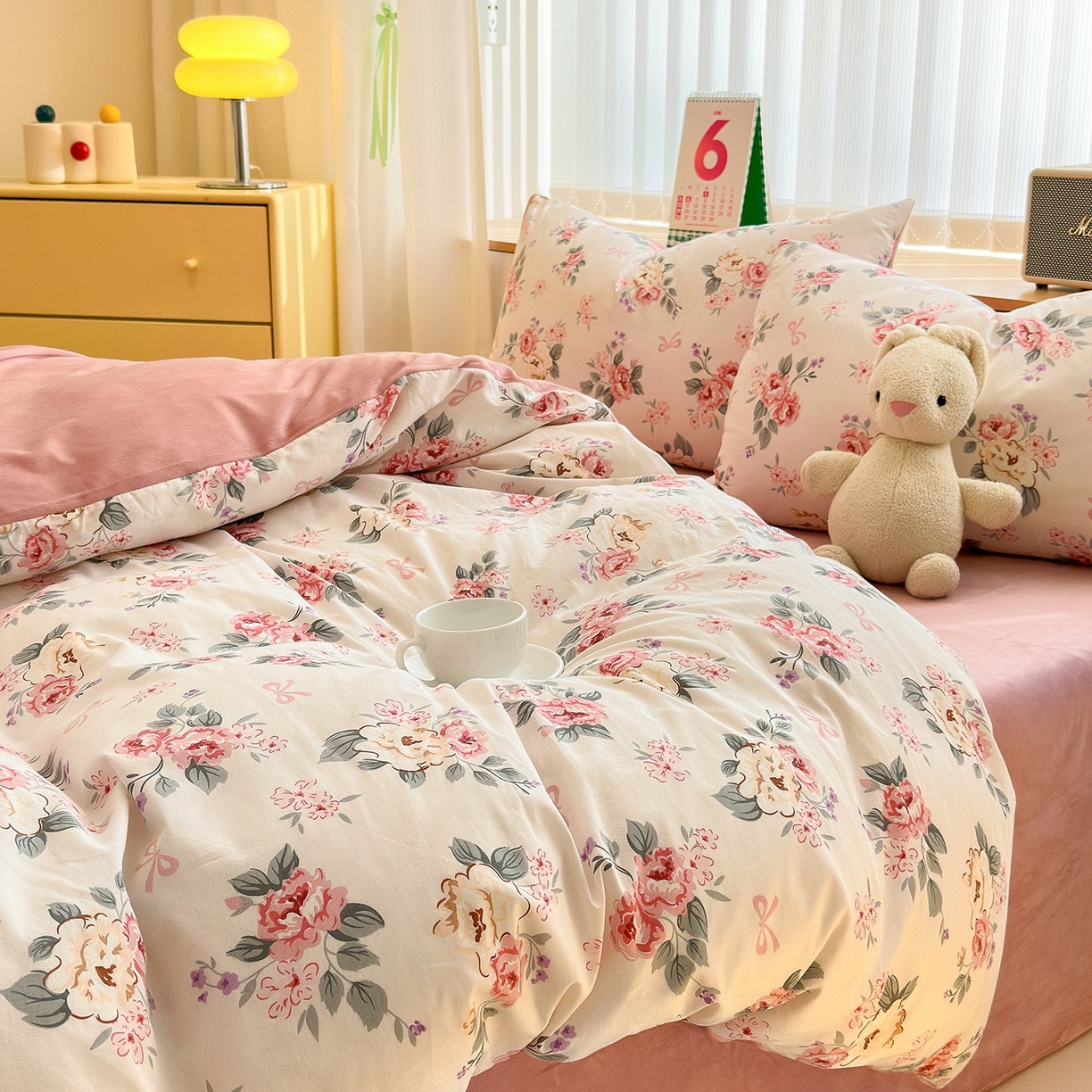 91家纺网 家纺一手货源 找家纺 清雅福 2025秋冬新品全棉印花棉加绒四件套系列 棉绒-肉桂乌龙