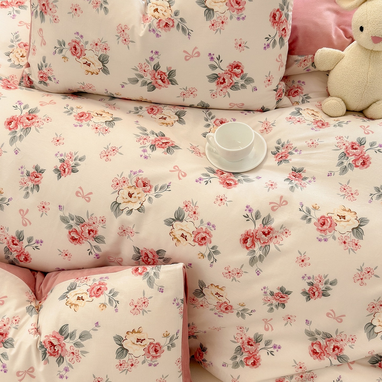 91家纺网 家纺一手货源 找家纺 清雅福 2025秋冬新品全棉印花棉加绒四件套系列 棉绒-肉桂乌龙