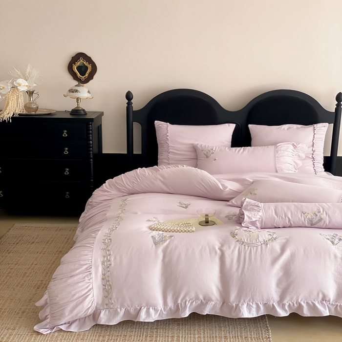 91家纺网 家纺一手货源 找家纺 （总）曼布缇 2025新款A类双层纱工艺款四件套【会员减20元，劵后378元起】