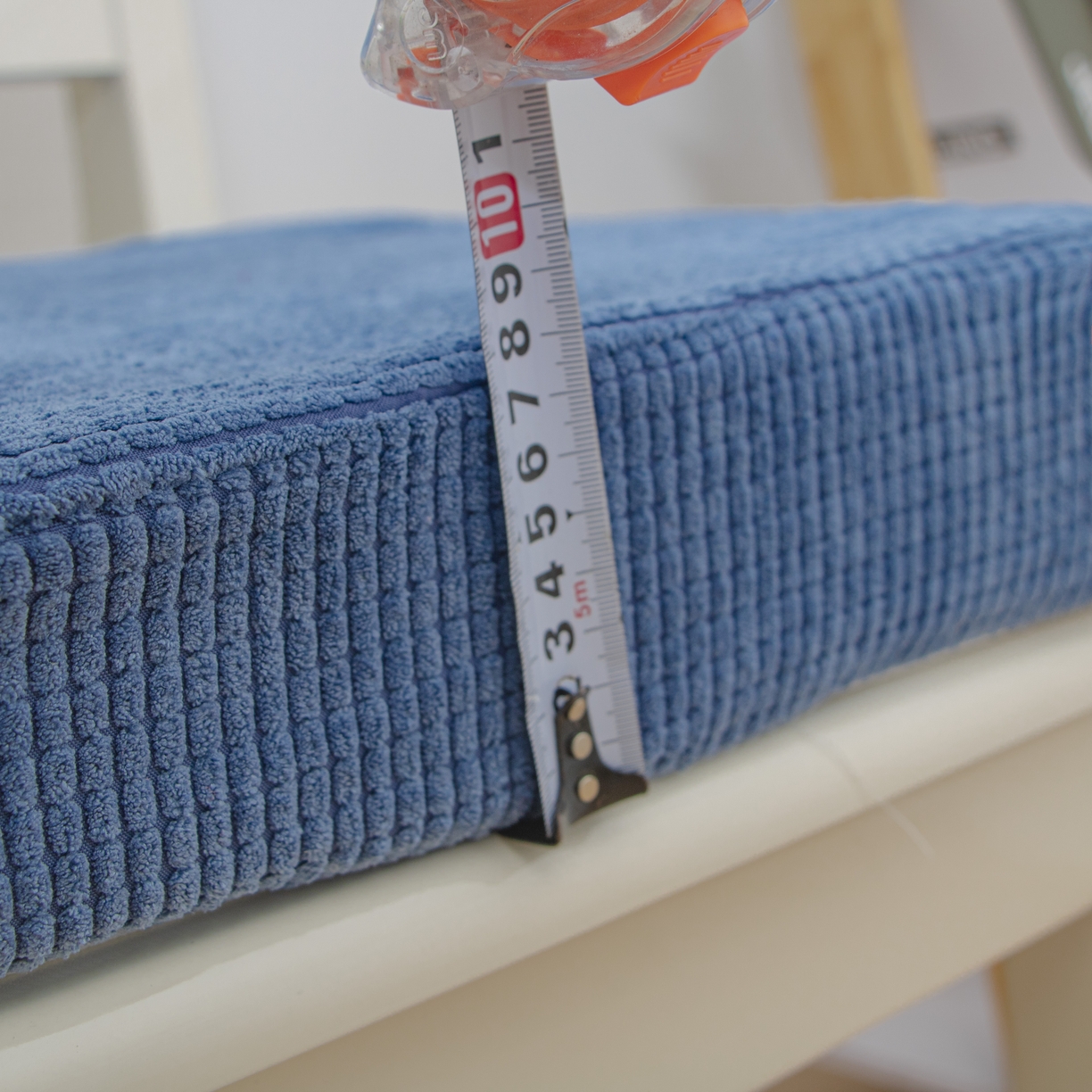 91家纺网 家纺一手货源 找家纺 沐沐家纺 2026新款玉米绒立体坐垫 深蓝