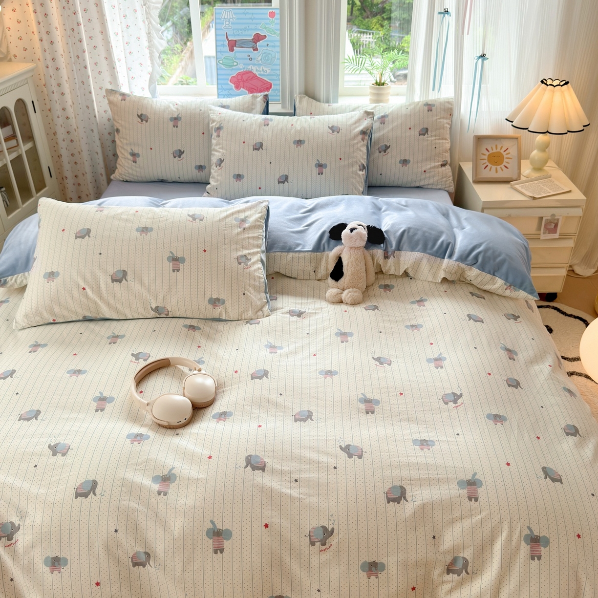 91家纺网 家纺一手货源 找家纺 清雅福 2025秋冬新品全棉印花棉加绒四件套系列 棉绒-跳跳象