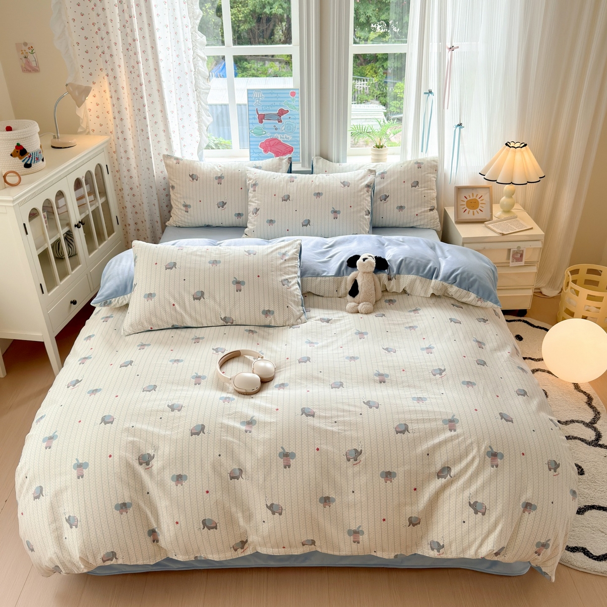 91家纺网 家纺一手货源 找家纺 清雅福 2025秋冬新品全棉印花棉加绒四件套系列 棉绒-跳跳象