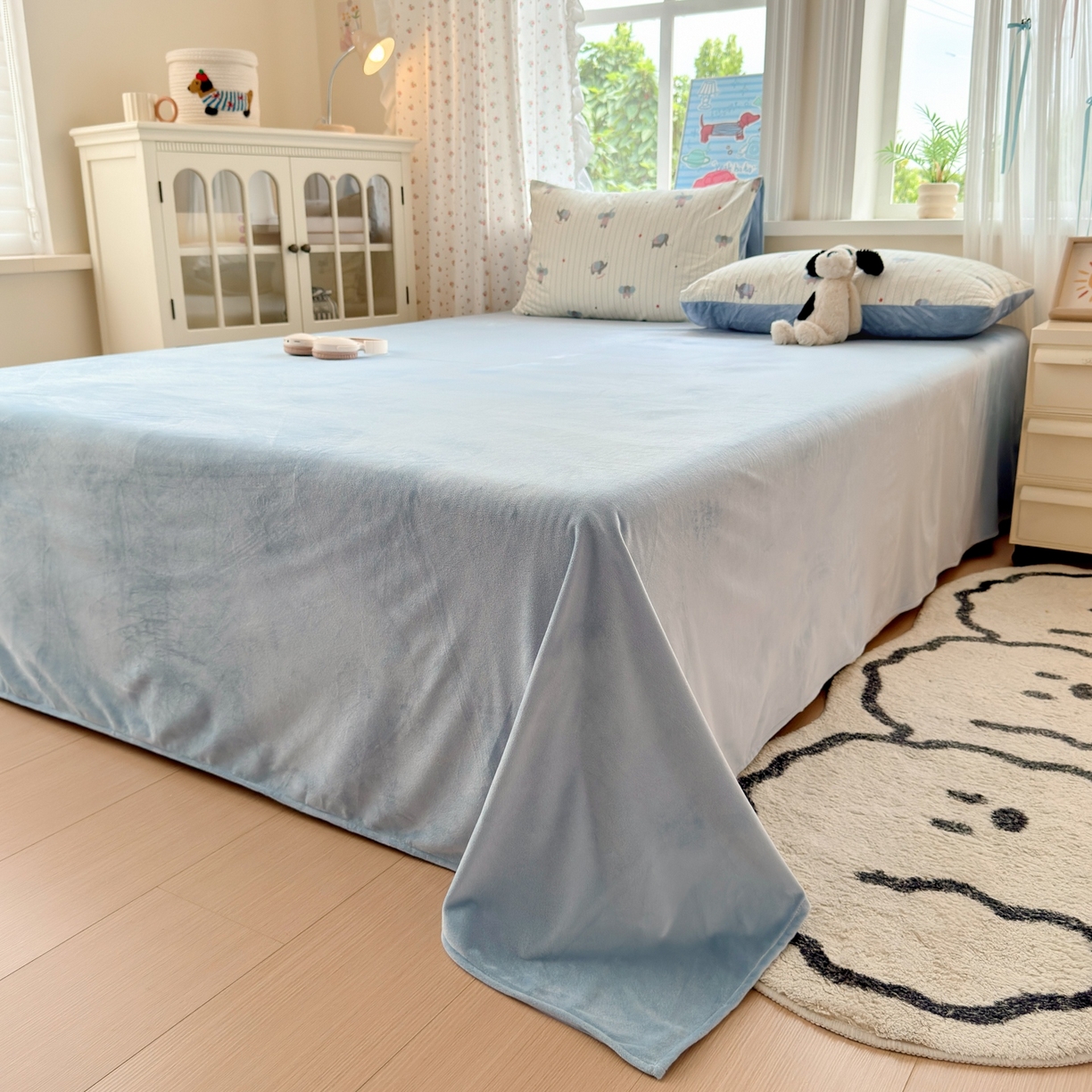 91家纺网 家纺一手货源 找家纺 清雅福 2025秋冬新品全棉印花棉加绒四件套系列 棉绒-跳跳象