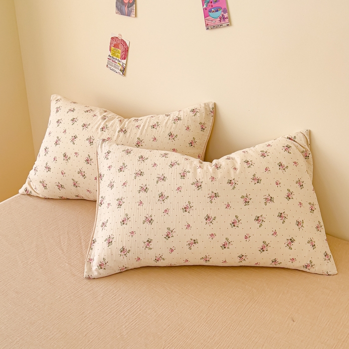 91家纺网 家纺一手货源 找家纺 木楌家居 2025春夏新品全棉A类皱皱纱印花四件套 洛依