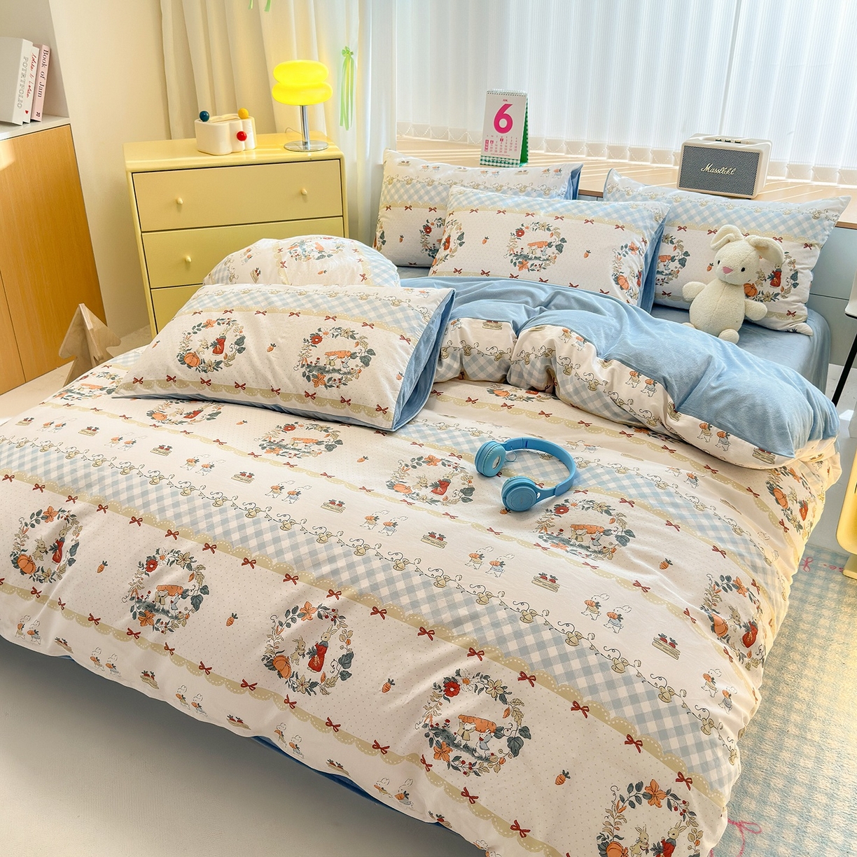 91家纺网 家纺一手货源 找家纺 清雅福 2025秋冬新品全棉印花棉加绒四件套系列 棉绒-维西兔