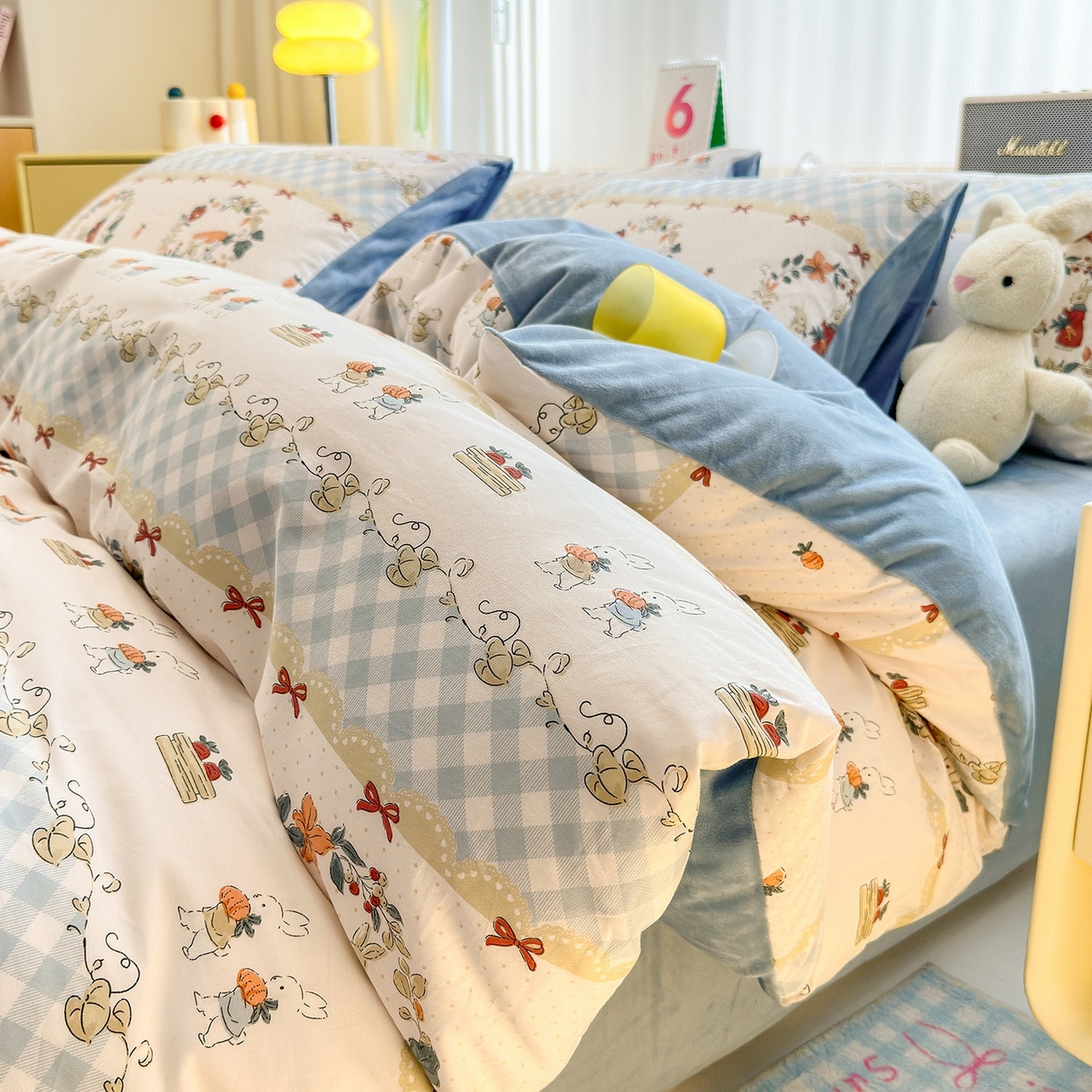 清雅福 2025秋冬新品全棉印花棉加绒四件套系列 棉绒-维西兔