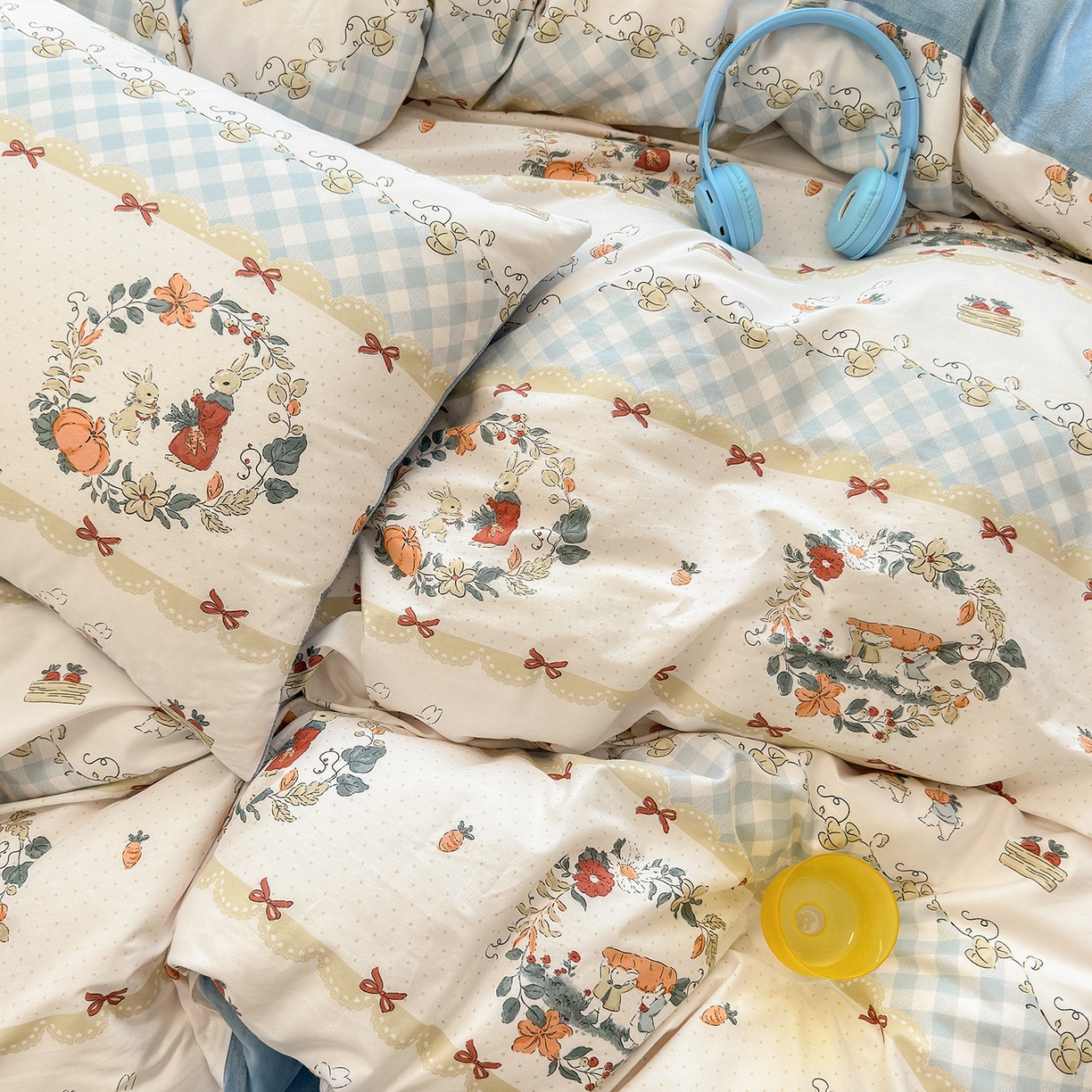 91家纺网 家纺一手货源 找家纺 清雅福 2025秋冬新品全棉印花棉加绒四件套系列 棉绒-维西兔