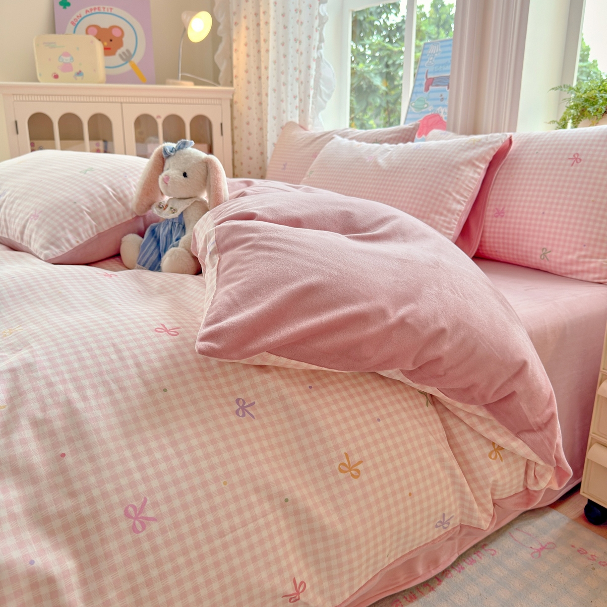 91家纺网 家纺一手货源 找家纺 清雅福 2025秋冬新品全棉印花棉加绒四件套系列 棉绒-夏日恋格