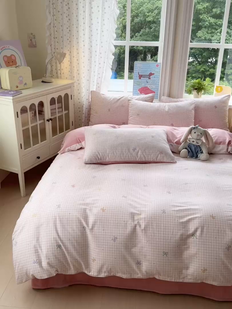 91家纺网 家纺一手货源 找家纺 清雅福 2025秋冬新品全棉印花棉加绒四件套系列 棉绒-夏日恋格