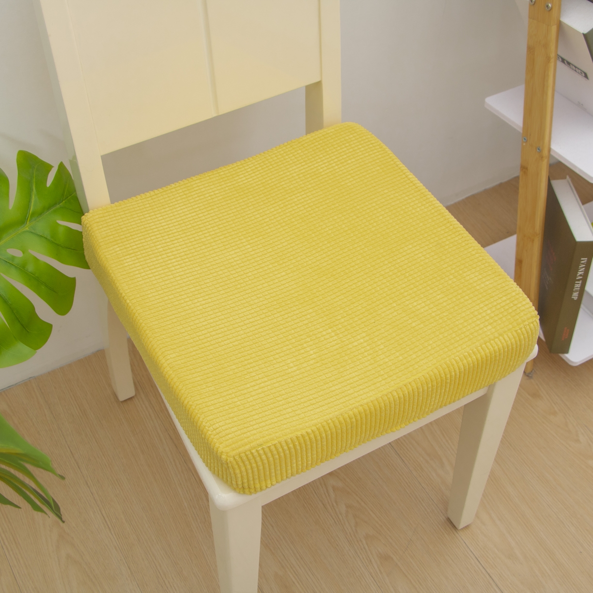 91家纺网 家纺一手货源 找家纺 沐沐家纺 2026新款玉米绒立体坐垫 金色