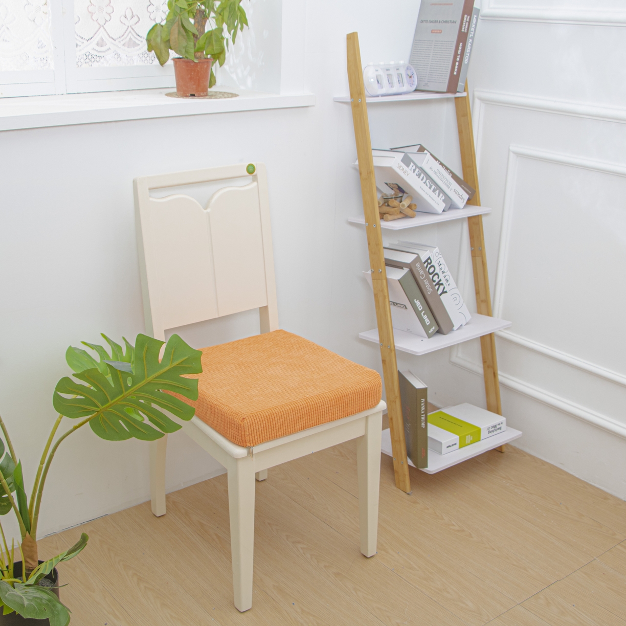 沐沐家纺 2026新款玉米绒立体坐垫 橘黄