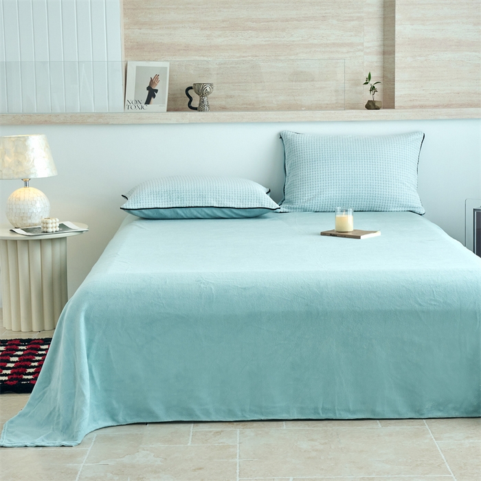 91家纺网 家纺一手货源 找家纺 兰紫橙家纺 2025新款牛奶绒嵌边提花剪花四件套（含买家秀） 心链-薄荷绿