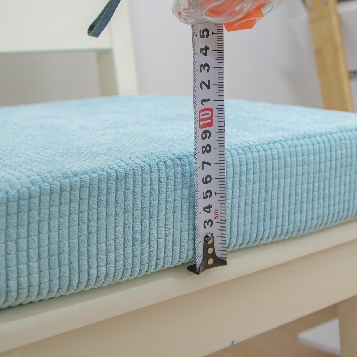 91家纺网 家纺一手货源 找家纺 沐沐家纺 2026新款玉米绒立体坐垫 天蓝