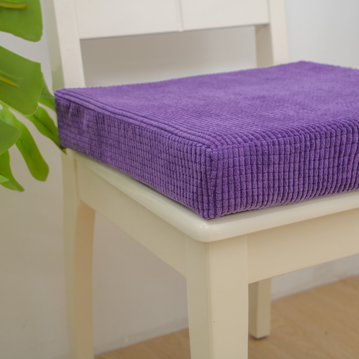 91家纺网 家纺一手货源 找家纺 沐沐家纺 2026新款玉米绒立体坐垫 紫色