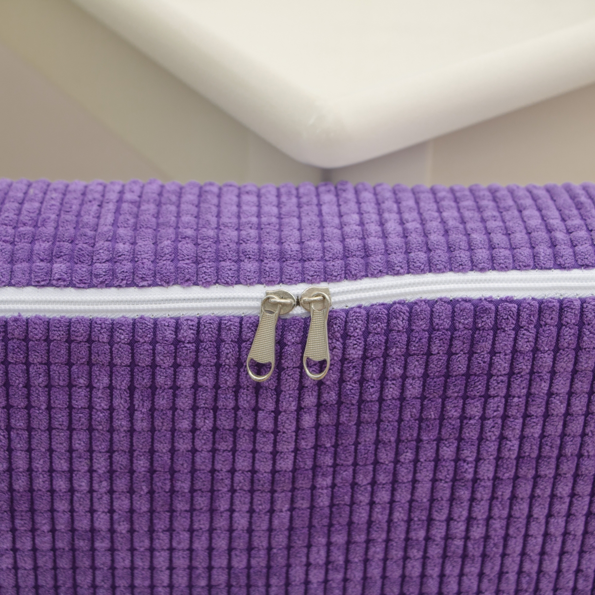 91家纺网 家纺一手货源 找家纺 沐沐家纺 2026新款玉米绒立体坐垫 紫色