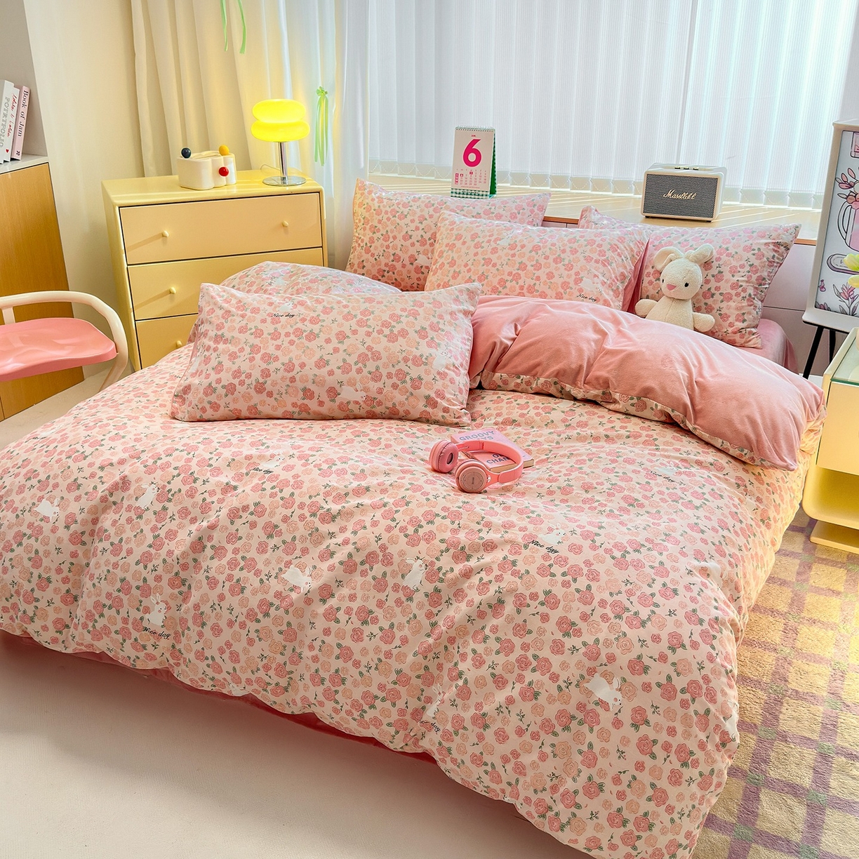 91家纺网 家纺一手货源 找家纺 清雅福 2025秋冬新品全棉印花棉加绒四件套系列 棉绒-遇见浪漫