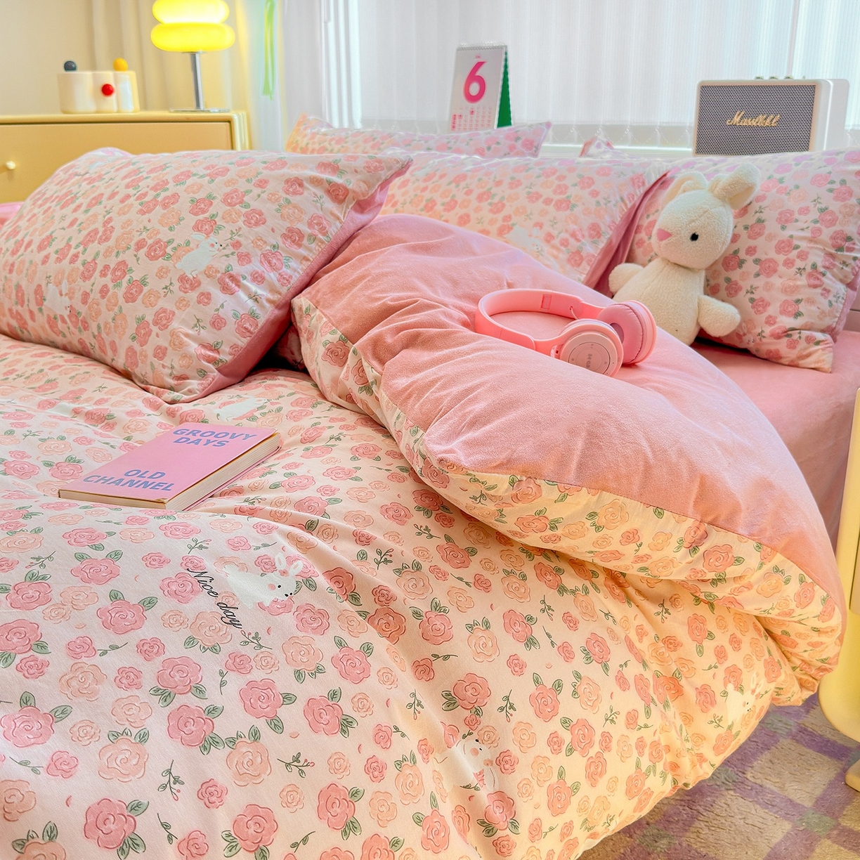 91家纺网 家纺一手货源 找家纺 清雅福 2025秋冬新品全棉印花棉加绒四件套系列 棉绒-遇见浪漫