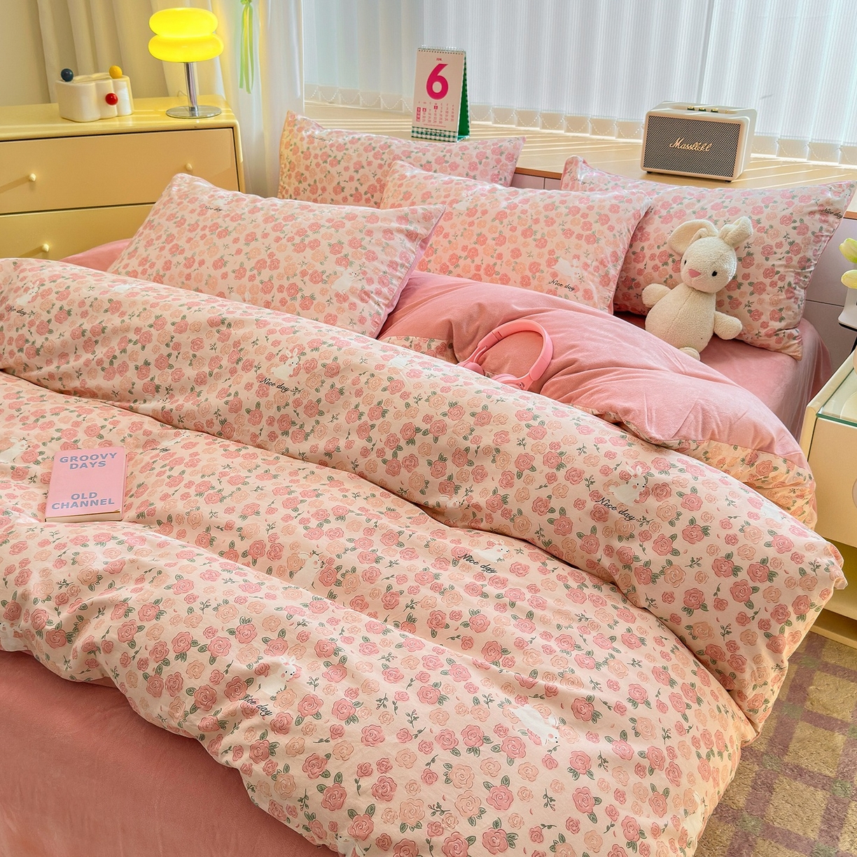 91家纺网 家纺一手货源 找家纺 清雅福 2025秋冬新品全棉印花棉加绒四件套系列 棉绒-遇见浪漫