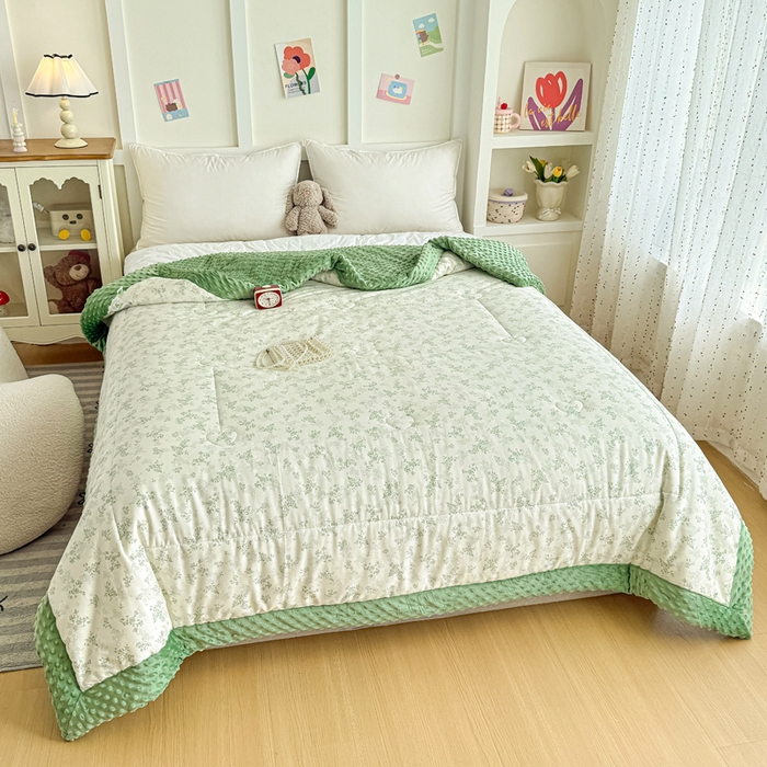 91家纺网 家纺一手货源 找家纺 宜梦家居 2025新款全棉纯棉豆豆被被子被芯 BT-春风里