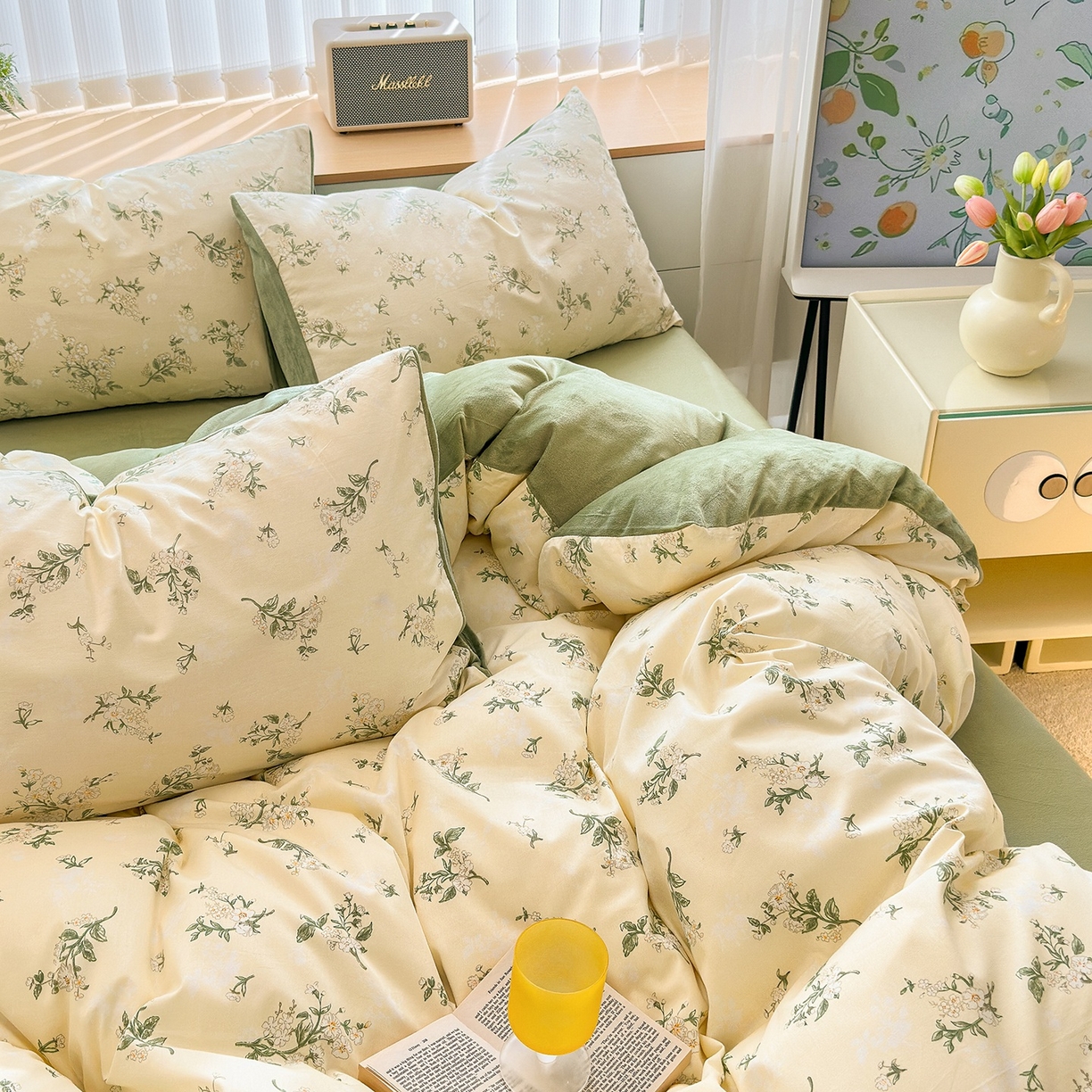 91家纺网 家纺一手货源 找家纺 清雅福 2025秋冬新品全棉印花棉加绒四件套系列 棉绒-茶艺