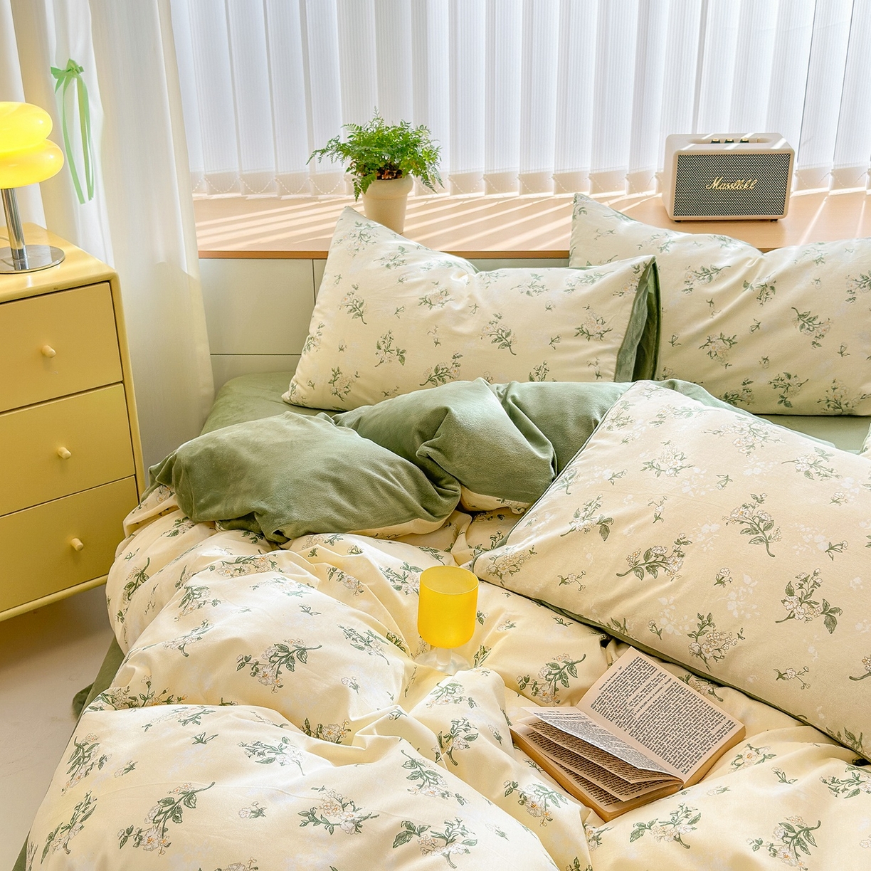 91家纺网 家纺一手货源 找家纺 清雅福 2025秋冬新品全棉印花棉加绒四件套系列 棉绒-茶艺