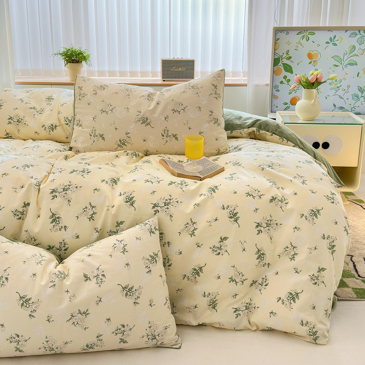 91家纺网 家纺一手货源 找家纺 清雅福 2025秋冬新品全棉印花棉加绒四件套系列 棉绒-茶艺