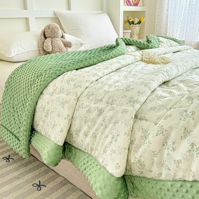 91家纺网 家纺一手货源 找家纺 宜梦家居 2025新款全棉纯棉豆豆被被子被芯 BT-春风里