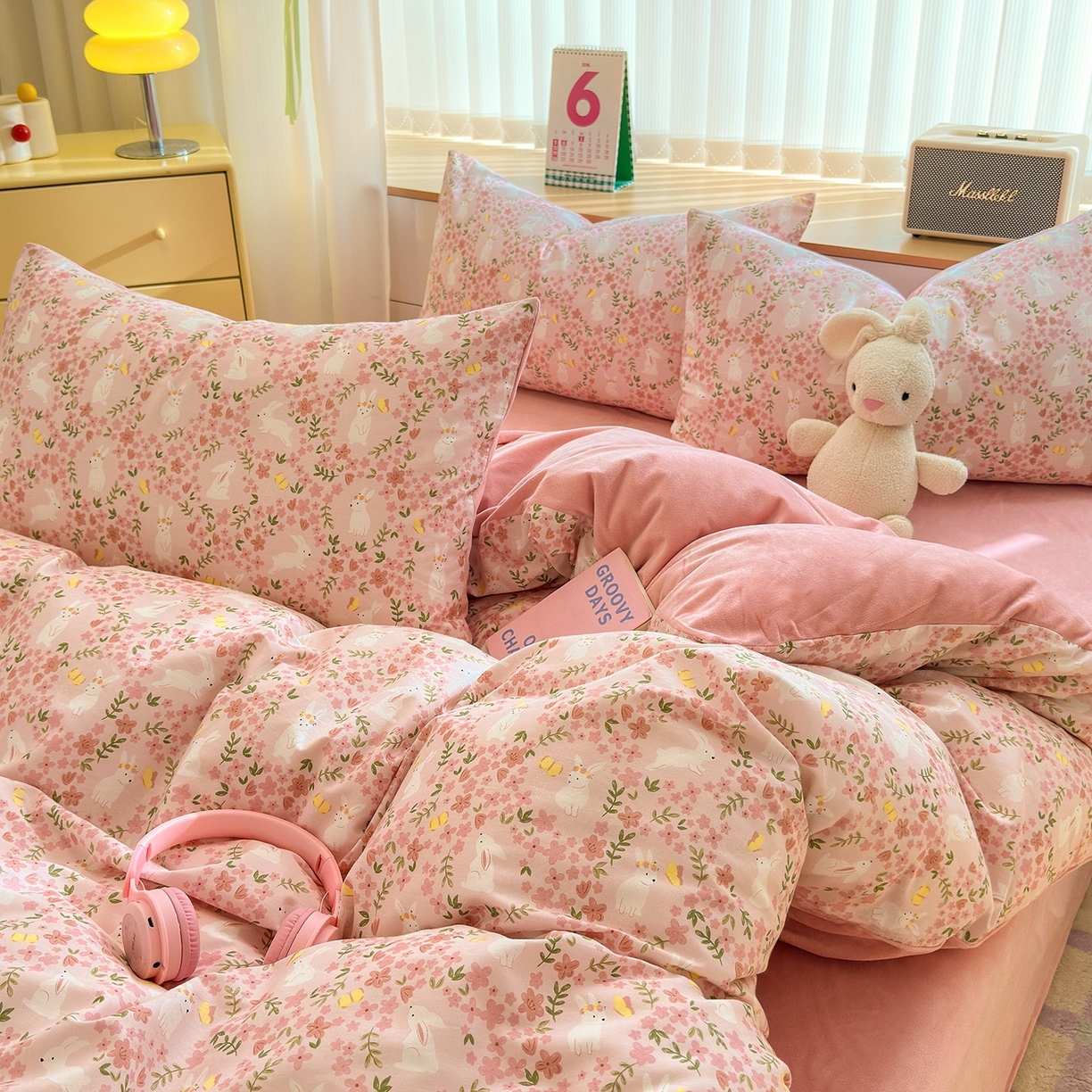 91家纺网 家纺一手货源 找家纺 清雅福 2025秋冬新品全棉印花棉加绒四件套系列 棉绒-恋语