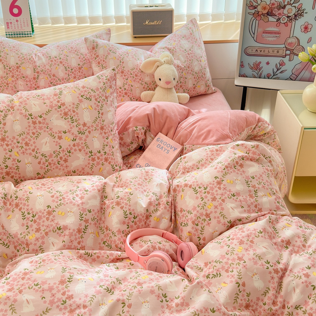 91家纺网 家纺一手货源 找家纺 清雅福 2025秋冬新品全棉印花棉加绒四件套系列 棉绒-恋语