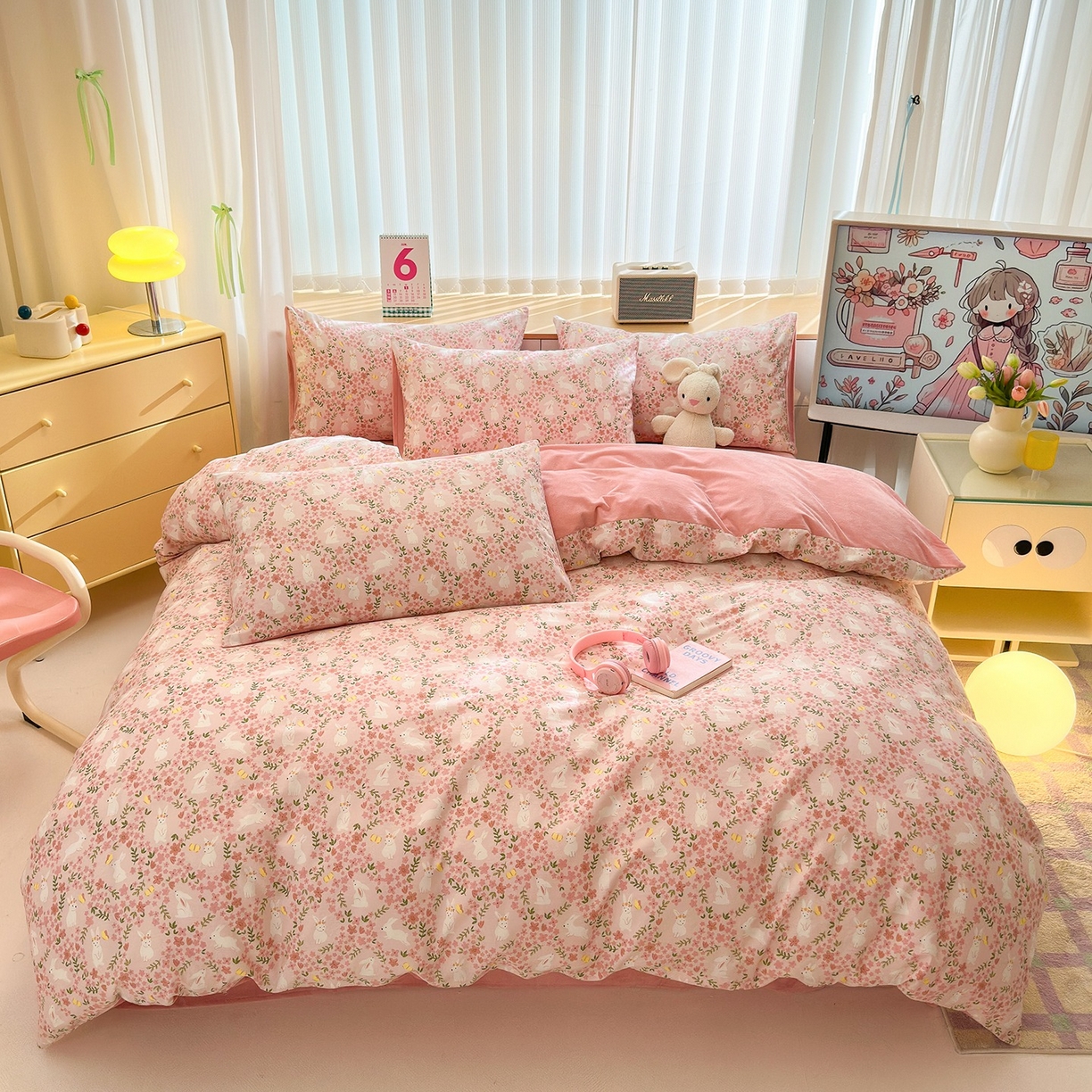 91家纺网 家纺一手货源 找家纺 清雅福 2025秋冬新品全棉印花棉加绒四件套系列 棉绒-恋语