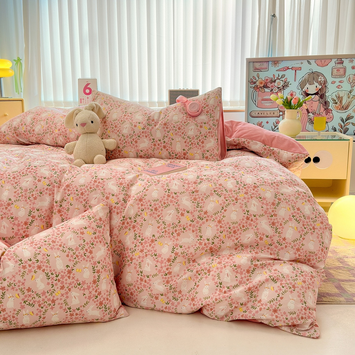 91家纺网 家纺一手货源 找家纺 清雅福 2025秋冬新品全棉印花棉加绒四件套系列 棉绒-恋语