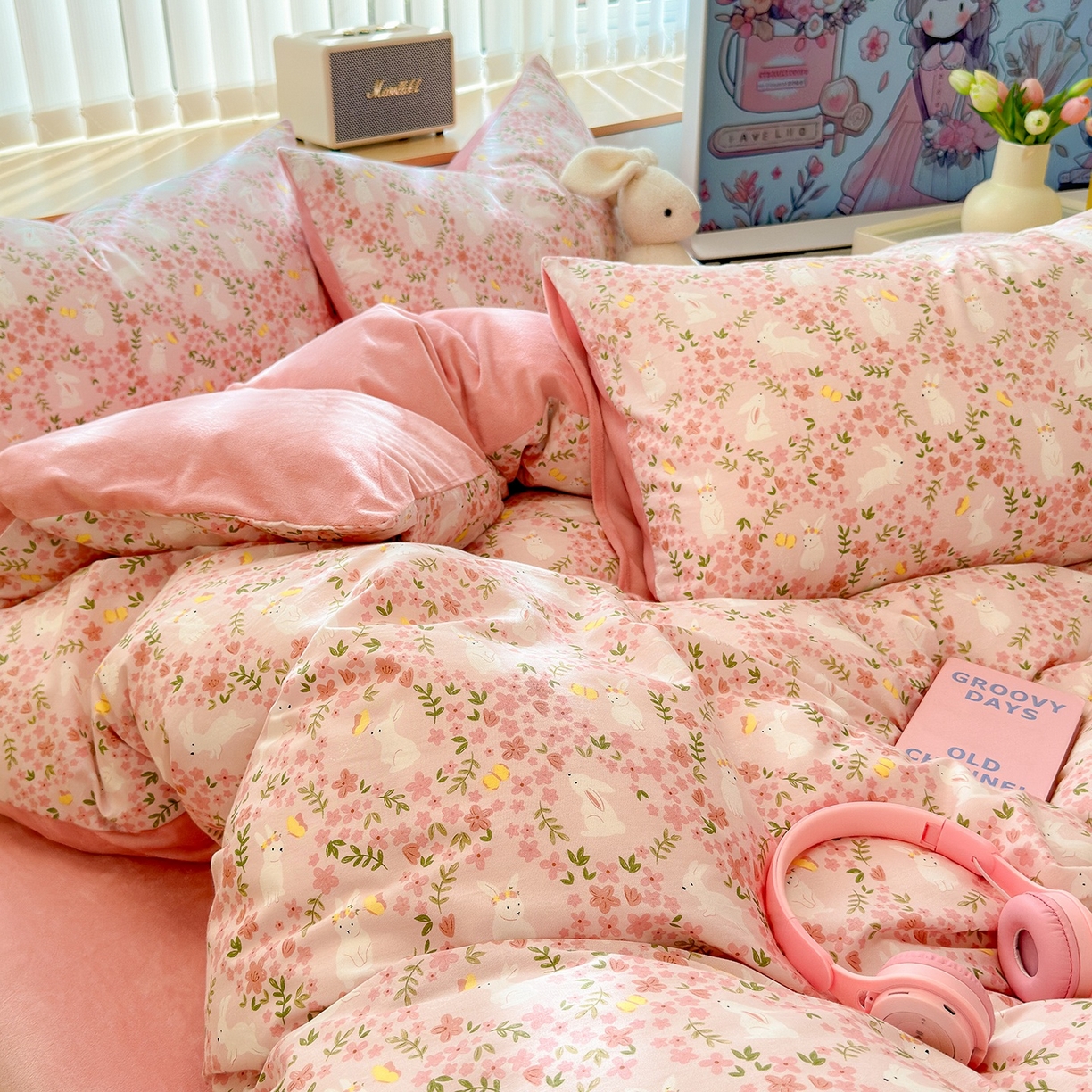 91家纺网 家纺一手货源 找家纺 清雅福 2025秋冬新品全棉印花棉加绒四件套系列 棉绒-恋语