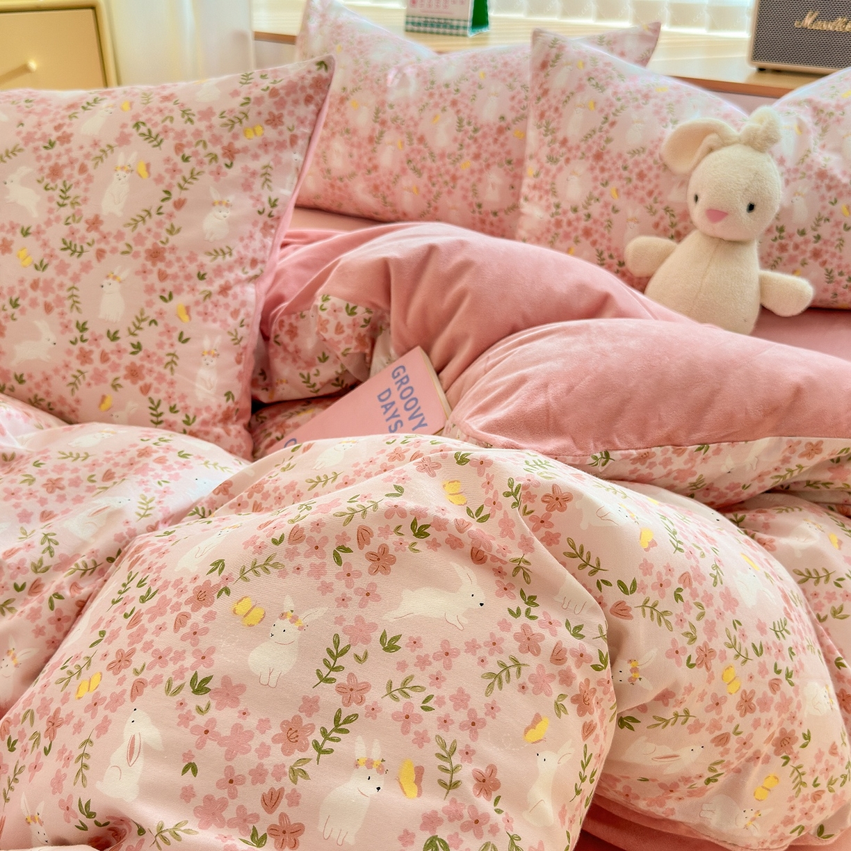 91家纺网 家纺一手货源 找家纺 清雅福 2025秋冬新品全棉印花棉加绒四件套系列 棉绒-恋语