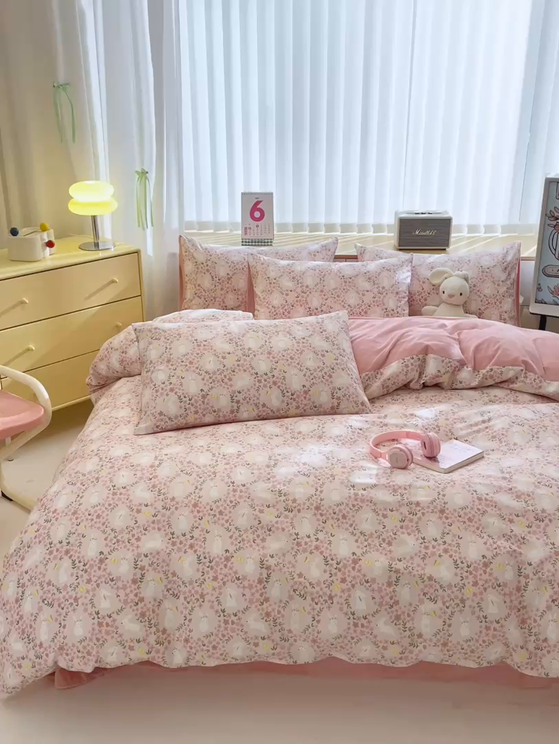 91家纺网 家纺一手货源 找家纺 清雅福 2025秋冬新品全棉印花棉加绒四件套系列 棉绒-恋语