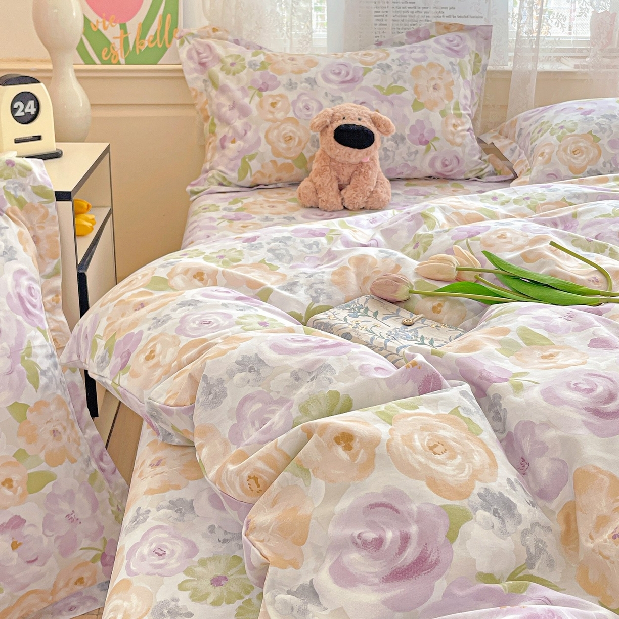 91家纺网 家纺一手货源 找家纺 （总）文黛家居 2025新款全棉喷气印花全棉纯棉印花系列四件套