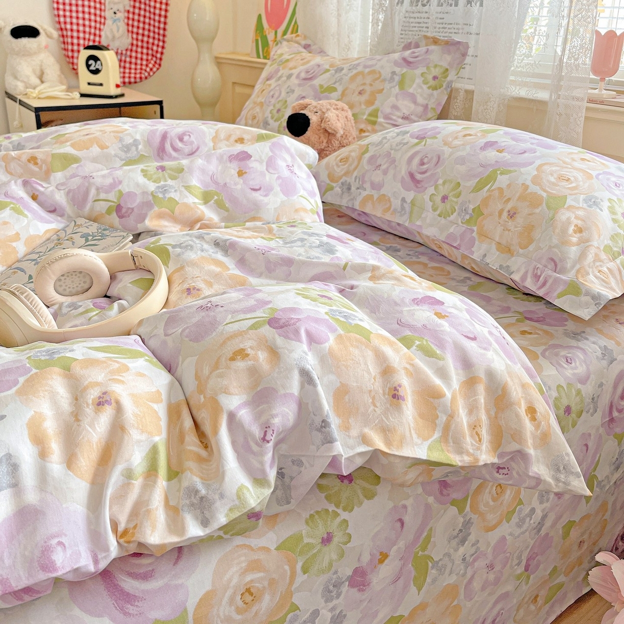 91家纺网 家纺一手货源 找家纺 （总）文黛家居 2025新款全棉喷气印花全棉纯棉印花系列四件套