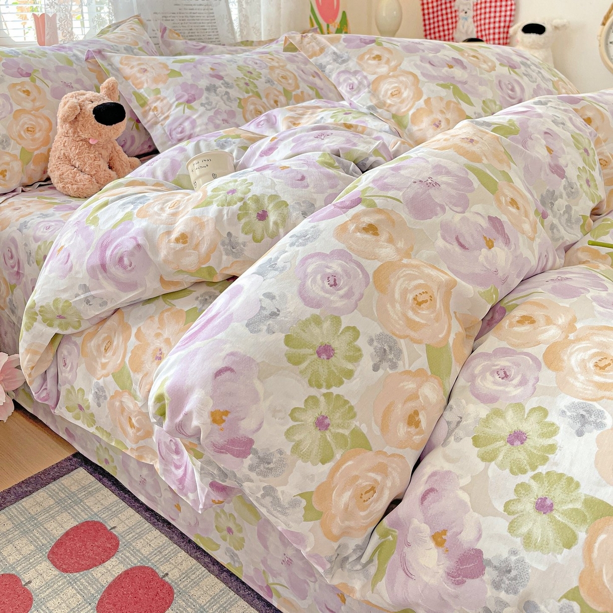 91家纺网 家纺一手货源 找家纺 （总）文黛家居 2025新款全棉喷气印花全棉纯棉印花系列四件套